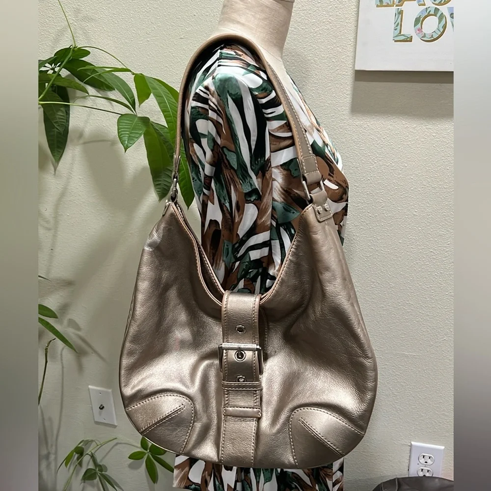 Michael Kors Gold Metallic Hobo Shoulder Bag Handbag - Picture 11 of 16